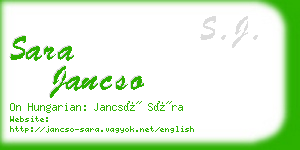 sara jancso business card